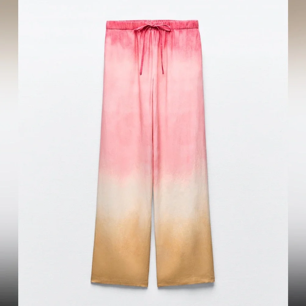 Zara tie dye pants with linen, gradient